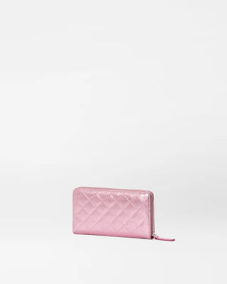 LONG ZIP ROUND WALLET ROSE METALLIC - FEBE Clothing