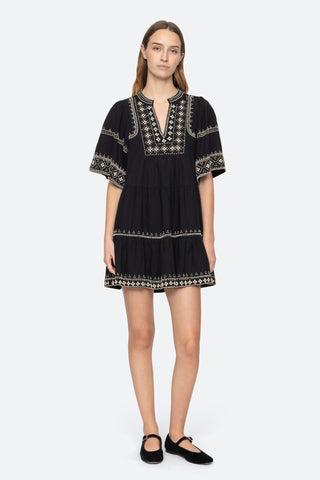 MILLE EMBROIDERY S/SLV TUNIC DRESS - FEBE Clothing