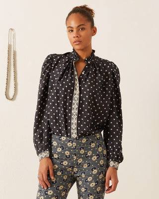 ANNABEL RAVEN DOT SILK SHIRT - FEBE Clothing