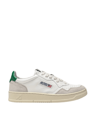 MEDALIST LOW SNEAKERS IN SUEDE AND LEATHER WHITE AND AMAZON - FEBE Clothing