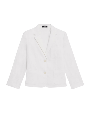 BOXY PATCH POCKET BLAZER IN STRETCH GOOD LINEN - FEBE Clothing