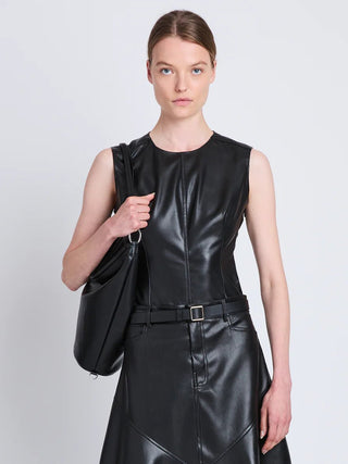 LOGAN TOP FAUX LEATHER - FEBE Clothing