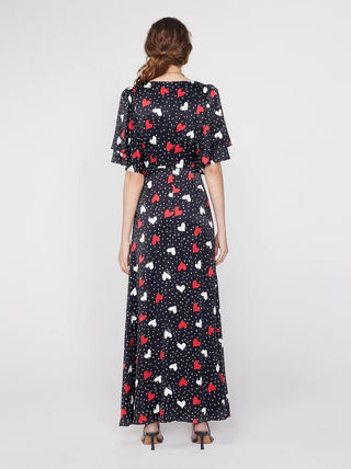 TALLULAH HEART PRINT MAXI DRESS - FEBE Clothing