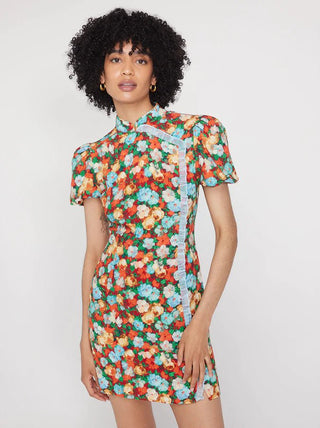 PHILIPPA BLUE FLORAL MINI DRESS - FEBE Clothing