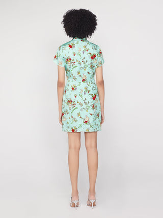 GRETCHEN MINT CHERUB PRINT MINI DRESS - FEBE Clothing