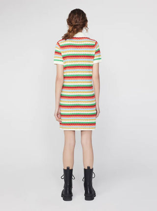 RIDLEY MULTI STRIPED CROCHET MINI DRESS - FEBE Clothing