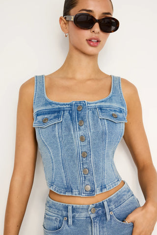 JEANIUS BUTTON FRONT BUSTIER - FEBE Clothing