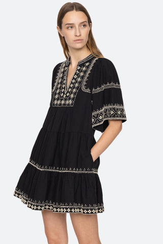 MILLE EMBROIDERY S/SLV TUNIC DRESS - FEBE Clothing