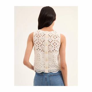 ADELYN COTTON EYELET TANK