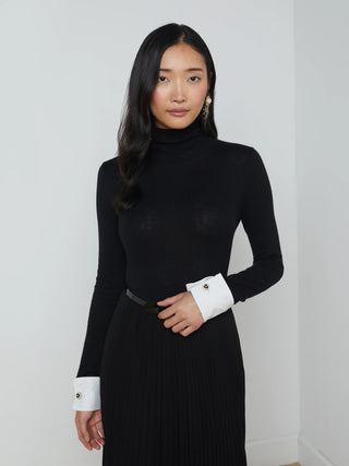 FLORA POPLIN CUFF SWEATER - FEBE Clothing