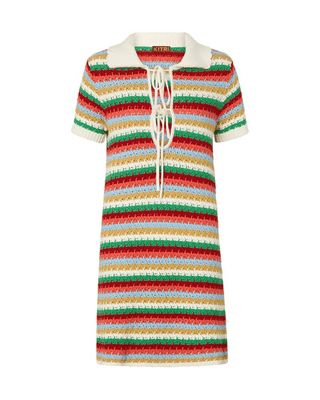 RIDLEY MULTI STRIPED CROCHET MINI DRESS - FEBE Clothing