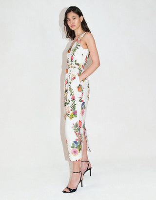 JULES FLORAL JACQUARD MIDI DRESS - FEBE Clothing