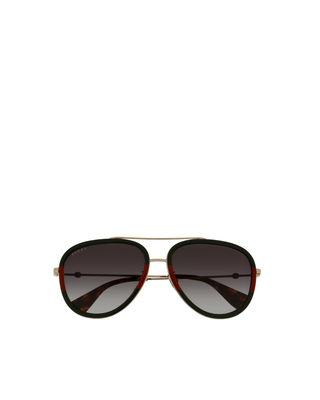 AVIATOR RED GREEN FRAME SUNGLASSES - FEBE Clothing