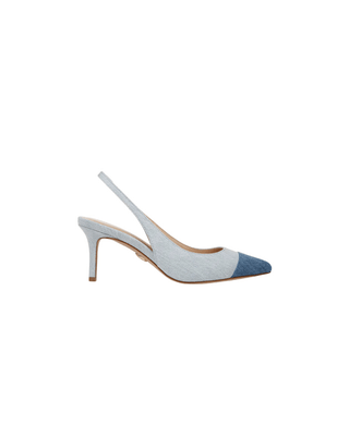 LILIANA DENIM SLINGBACK PUMP - FEBE Clothing