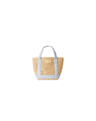 MINI RAFFIA TOTE RAFFIA/ CHAMBRAY - FEBE Clothing