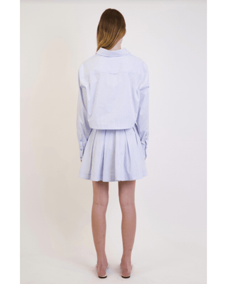 CALLAS L/S PLEATED MINI DRESS - FEBE Clothing