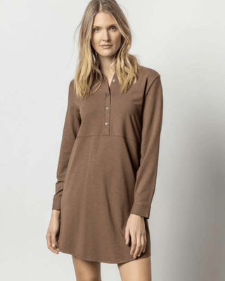 LONG SLEEVE SEAMED SHIRTDRESS - FEBE Clothing