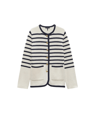 NANCY LONG STRIPE CARDIGAN - FEBE Clothing