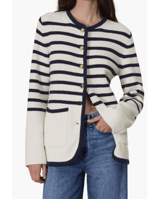 NANCY LONG STRIPE CARDIGAN - FEBE Clothing