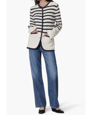 NANCY LONG STRIPE CARDIGAN - FEBE Clothing