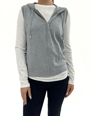 SLEEVELESS ZIP UP SWEATER - FEBE Clothing