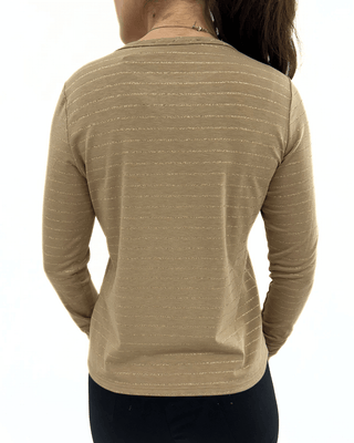 GOLD STRIPE L/S TOP - FEBE Clothing