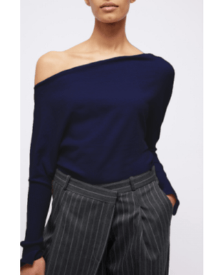 LAVINA DRAPED OFF SHOULDER SWEATER - FEBE Clothing