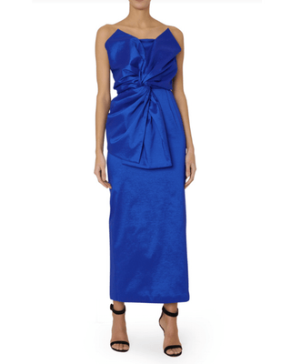 HARLOW BOW TAFFETA STRAPLESS DRESS - FEBE Clothing