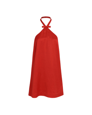 MORGAN RED SATIN MINI DRESS - FEBE Clothing