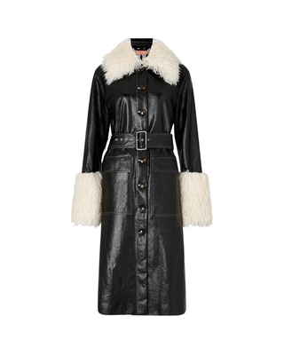 SIMONE BLACK VINYL COAT - FEBE Clothing