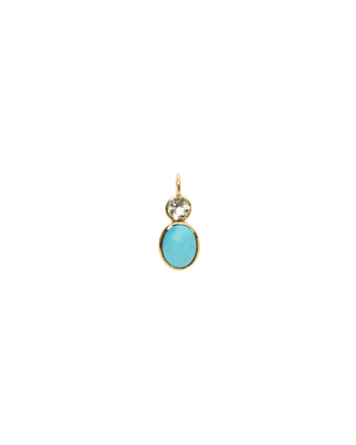 GREEN AMETHYST & TURQUOISE 14K GOLD NECK - FEBE Clothing