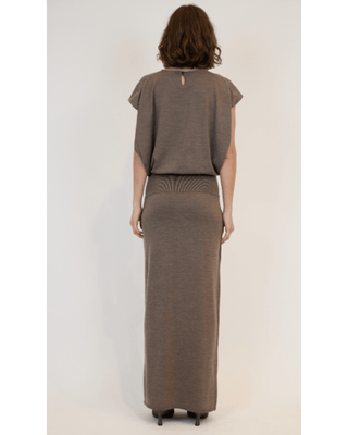 XION DRAPED CAPE DRESS - FEBE Clothing