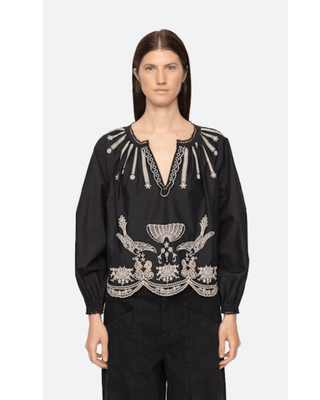 KINGSLEY EMBROIDERY L/SLV BLOUSE - FEBE Clothing