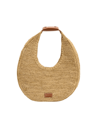 LARGE RAFFIA MOON TOTE BAG - FEBE Clothing