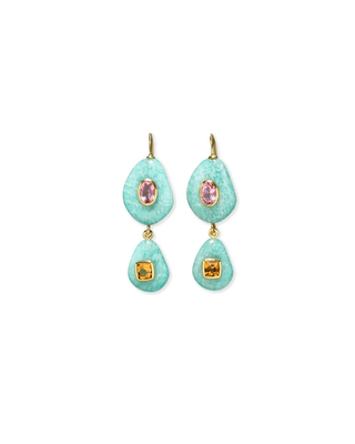 STACKED STONE EARRINGS IN AMAZONITE - FEBE Clothing