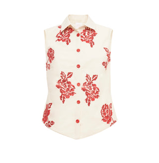 SIGNA SLEEVELESS EMBROIDERED SHIRT