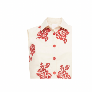 SIGNA SLEEVELESS EMBROIDERED SHIRT