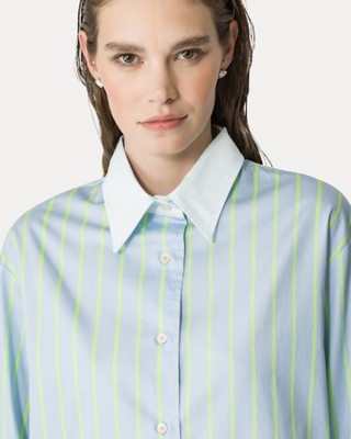 CHIC SATIN STRIPE SHIRT