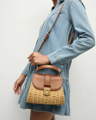 SMALL WICKER AVENUE BAG - FEBE Clothing