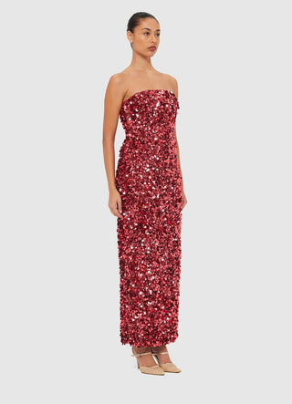 RAYNA SEQUIN BUSTIER MAXI DRESS - FEBE Clothing