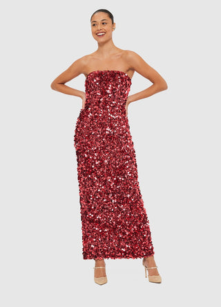 RAYNA SEQUIN BUSTIER MAXI DRESS - FEBE Clothing