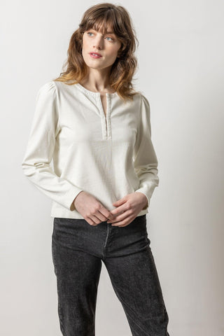 SPLIT NECK HOOK & EYE TOP - FEBE Clothing