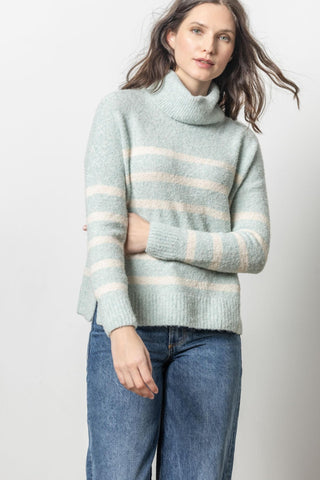 STRIPED TURTLENECK SWEATER - FEBE Clothing