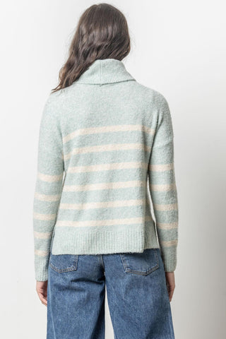 STRIPED TURTLENECK SWEATER - FEBE Clothing