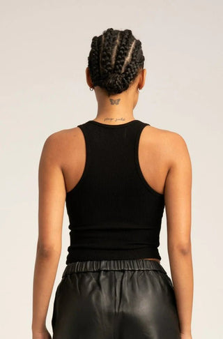 RIB TANK BLACK - FEBE Clothing