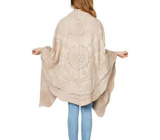 SUZETTE LAMB SUEDE SHAWL - FEBE Clothing