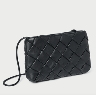 AUZEEN BLACK WOVEN SHOULDER BAG - FEBE Clothing