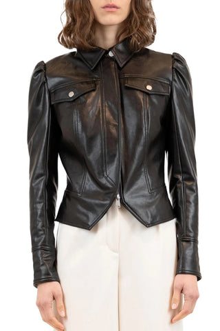 WYATT VEGAN LEATHER ZIP UP JACKET - FEBE Clothing