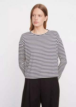 STRIPED L/S DROP SHOULDER TOP - FEBE Clothing