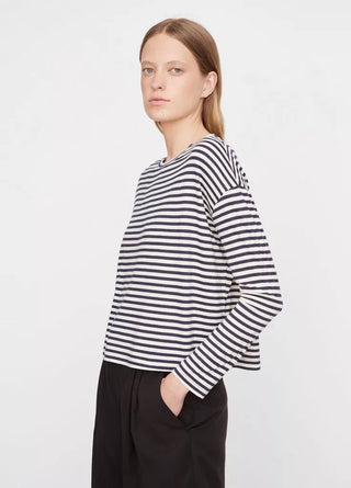 STRIPED L/S DROP SHOULDER TOP - FEBE Clothing